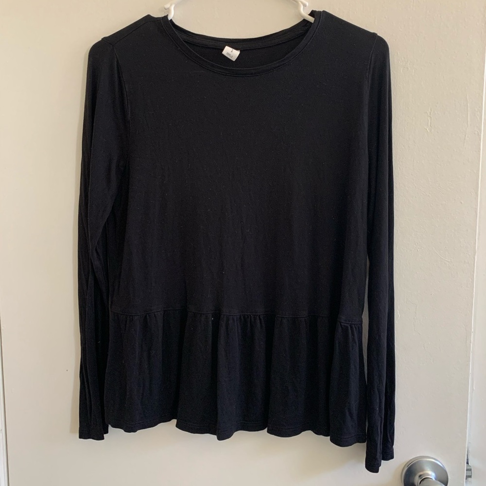 Classic black cotton long sleeve